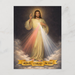 Carte Postale Jésus, j'ai confiance en toi Divine Miséricorde Re