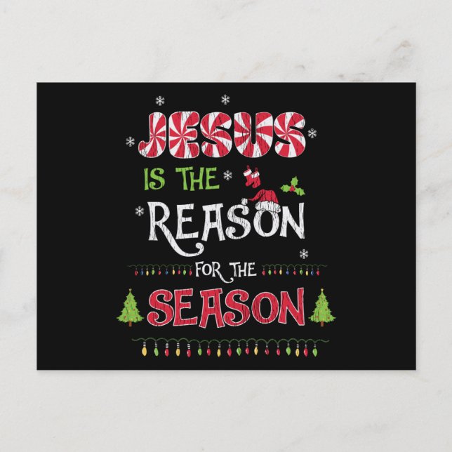 Carte Postale Jésus La Raison La Saison Noël chrétien (Devant)