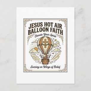 Carte Postale Jésus Montgolfière Foi Jésus Montgolfière
