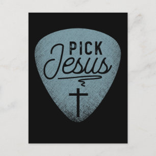 Carte Postale Jésus Onglet de guitare Musique Joueur de guitare 