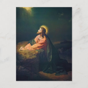 Carte Postale Jésus priant dans le jardin de Gethsémani