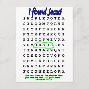 Carte Postale Jesus Word Search Puzzle
