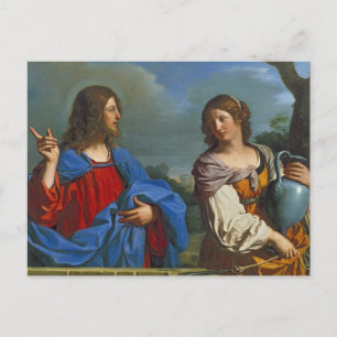 Carte Postale Jesus y la Samaritana en el pozo