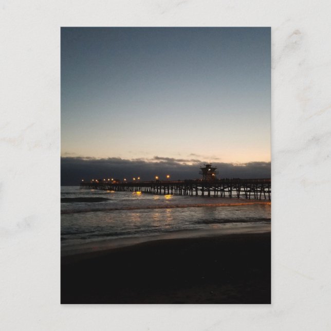 Carte Postale jetée de san clemente la nuit océan californie (Devant)