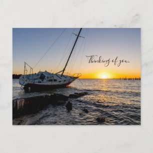 Carte Postale Jetée de voilier de Gulf Breeze au coucher du sole