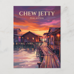Carte Postale Jetées de clan de Penang (Jetée Chew) Malaisie