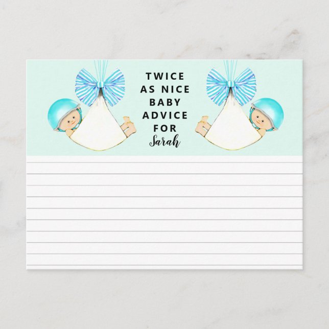 Carte Postale Jeu Baby shower Twins (Devant)