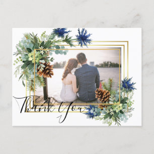Carte Postale Jeu bleu d'hiver Eucalyptus Mariage Wonderland