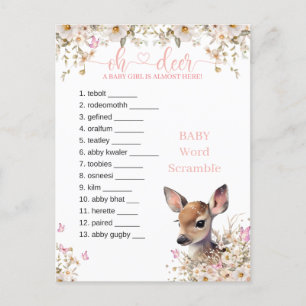 Carte Postale Jeu de Baby shower de cerfs de Woodland
