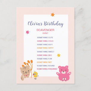 Carte Postale Jeu de chasse au trésor pour anniversaire d'enfant