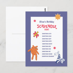 Carte Postale Jeu de chasse au trésor pour l'anniversaire des en