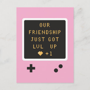 Carte Postale Jeu de console d'anniversaire Niveau d'amitié en h