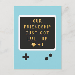Carte Postale Jeu de console d'anniversaire Niveau d'amitié Une