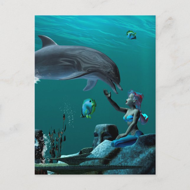 Carte Postale Jeu de dauphins (Devant)