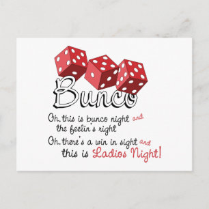Carte Postale Jeu de dés Bunco