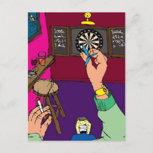 Carte Postale Jeu de fléchettes