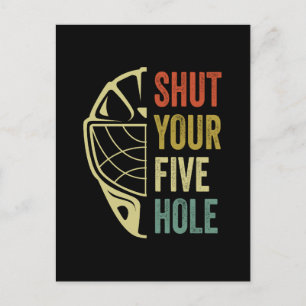 Carte Postale Jeu de Hockey sur glace Funny Fermez vos cinq trou