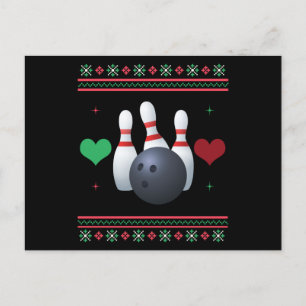 Carte Postale Jeu de Noël moche Bowling