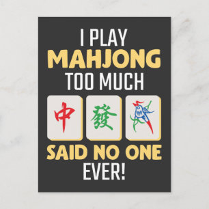 Carte Postale Jeu de société Mahjong Gamer Chine Japon Mah Jong
