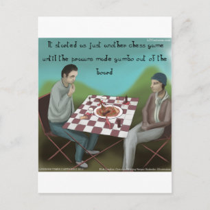 Carte Postale Jeu d'échecs cajun drôle de dessin animé