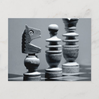 Carte Postale Jeu d'échecs en bois Pièces Figures
