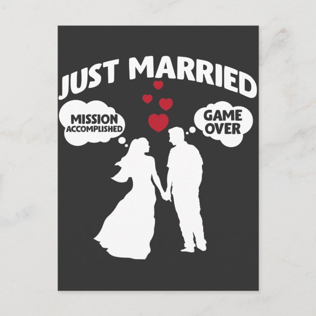 Carte Postale Jeu marié sur mari et femme Sarcasme (Devant)