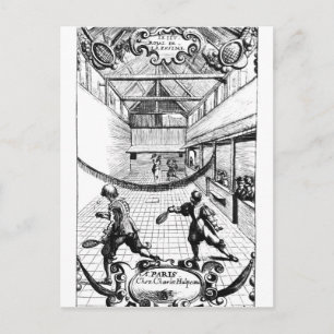 Carte Postale Jeu royal de tennis dans le Jeu de Paume