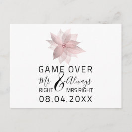 Carte Postale Jeu Sur Funny Enregistrer La Date Mariage Rose