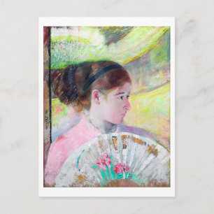 Carte Postale Jeune dame avec un fan japonais, Mary Cassatt