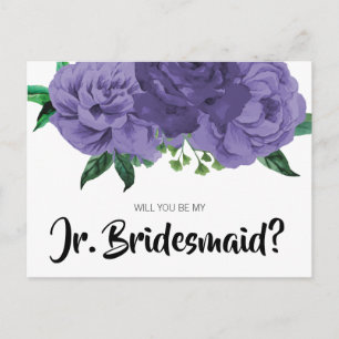 Carte postale Jeune demoiselle Florale Violet Viol