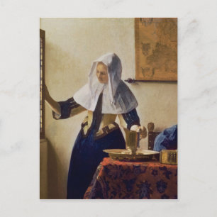 Carte Postale Jeune femme avec un pot d'eau, c.1662