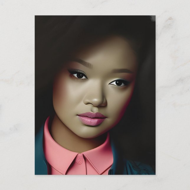 Carte Postale Jeune femme confiante (Devant)