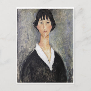 Carte Postale Jeune Fille aux Cheveux Noirs, Modigliani