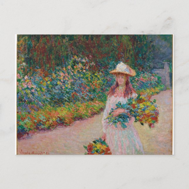 Carte Postale Jeune fille dans le jardin de Giverny, 1888 (Devant)
