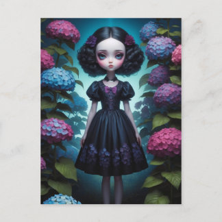 Carte Postale Jeune fille - Hortensia