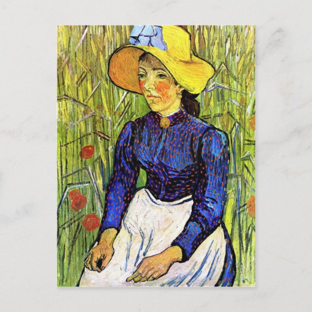 Carte Postale Jeune fille paysanne par Vincent van Gogh 1890 (Devant)