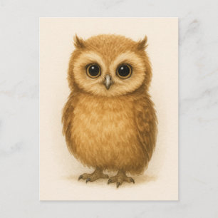Carte postale Jeune hibou Bébé Animaux sauvages