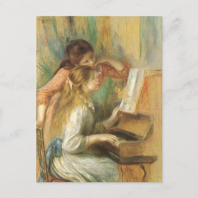 Carte Postale Jeunes filles au piano par Pierre Renoir (Devant)