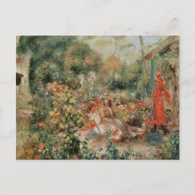 Carte Postale Jeunes filles dans un jardin - Pierre Auguste Reno (Devant)