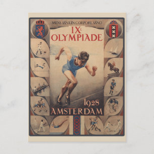 Carte Postale Jeux olympiques de Pays-Bas vintage à Amsterdam