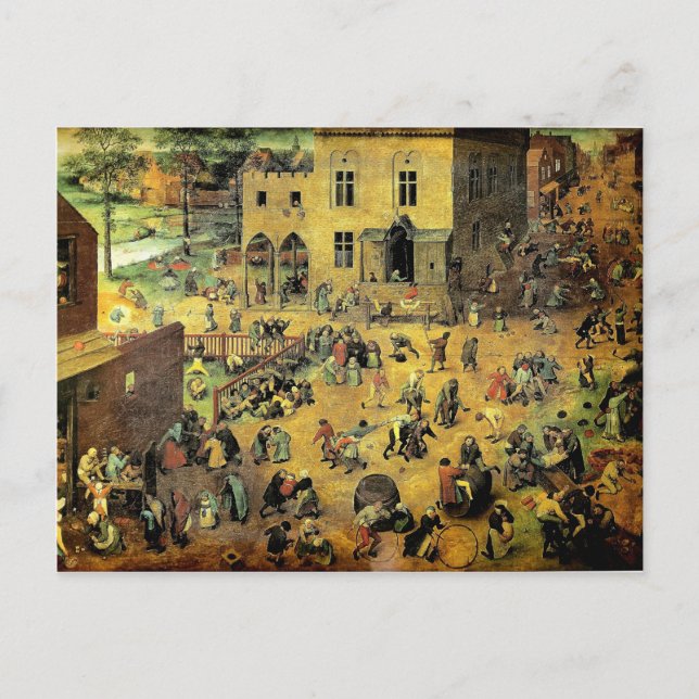 Carte Postale "Jeux pour enfants" de Pieter Bruegel - 1560 (Devant)