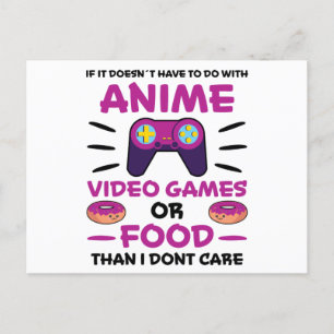 Carte Postale Jeux vidéo d'anime Nourriture Manga Japon Cadeau a