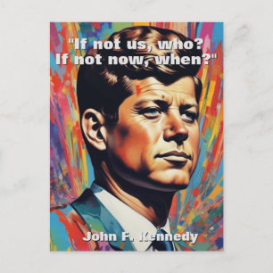Carte Postale JFK John F. Kennedy Citation Inspiration Motivatio