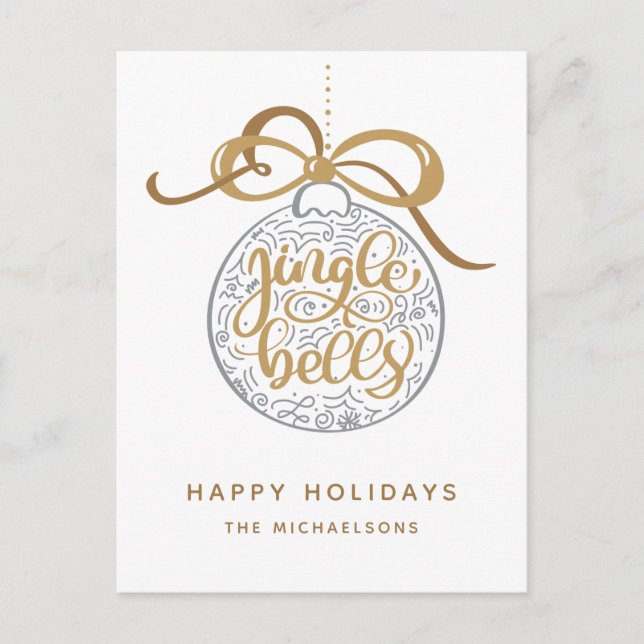 Carte Postale Jingle Bells | Joyeuses fêtes (Devant)