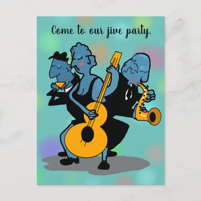 Carte Postale JIVE BLUES MUSICIENS JAZZ par Slippeywindow (Devant)