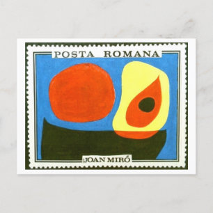 Carte Postale Joan Miro Design Vintage