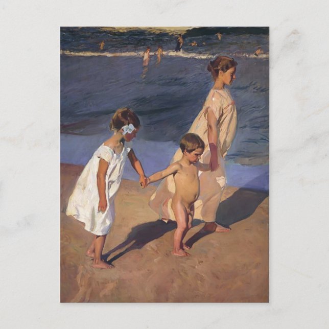 Carte Postale Joaquín Sorolla - À l'eau, Valence (Devant)