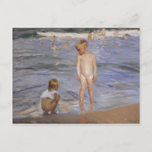 Carte Postale Joaquín Sorolla - Enfants se baignant sous le sole