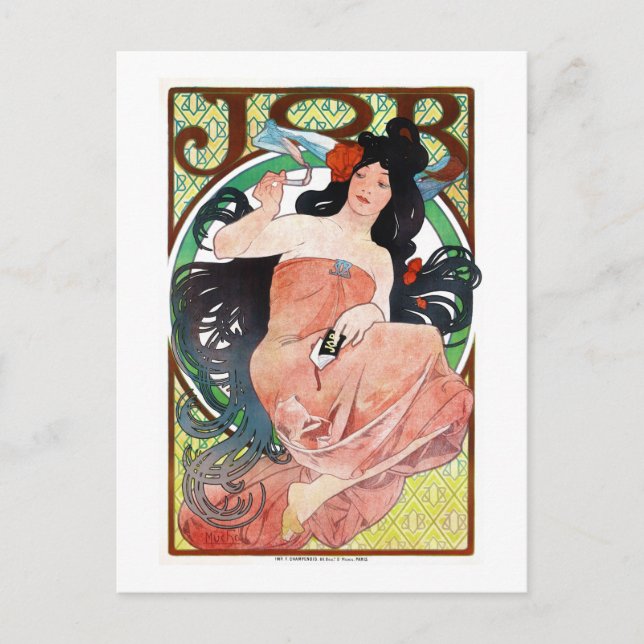 Carte Postale JOB, Mucha (Devant)