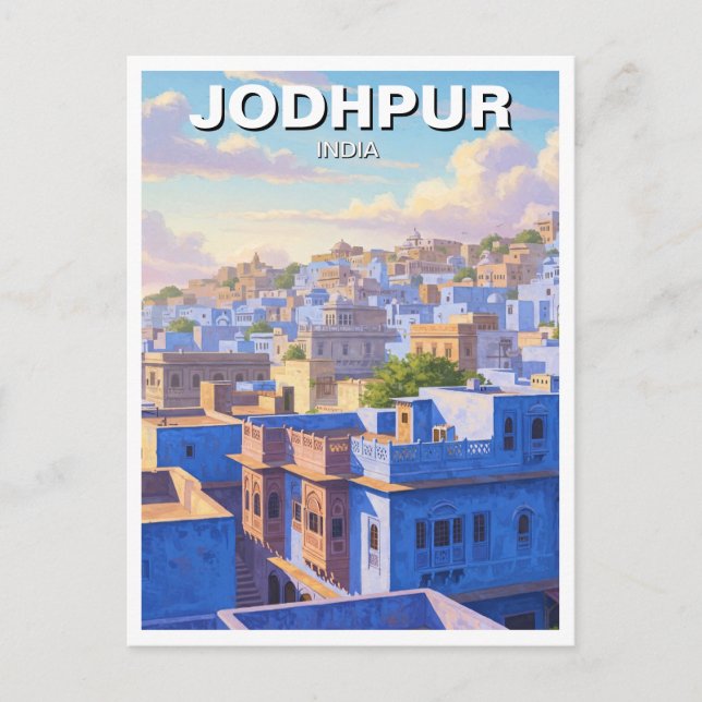 Carte Postale Jodhpur Inde Maisons bleues (Devant)